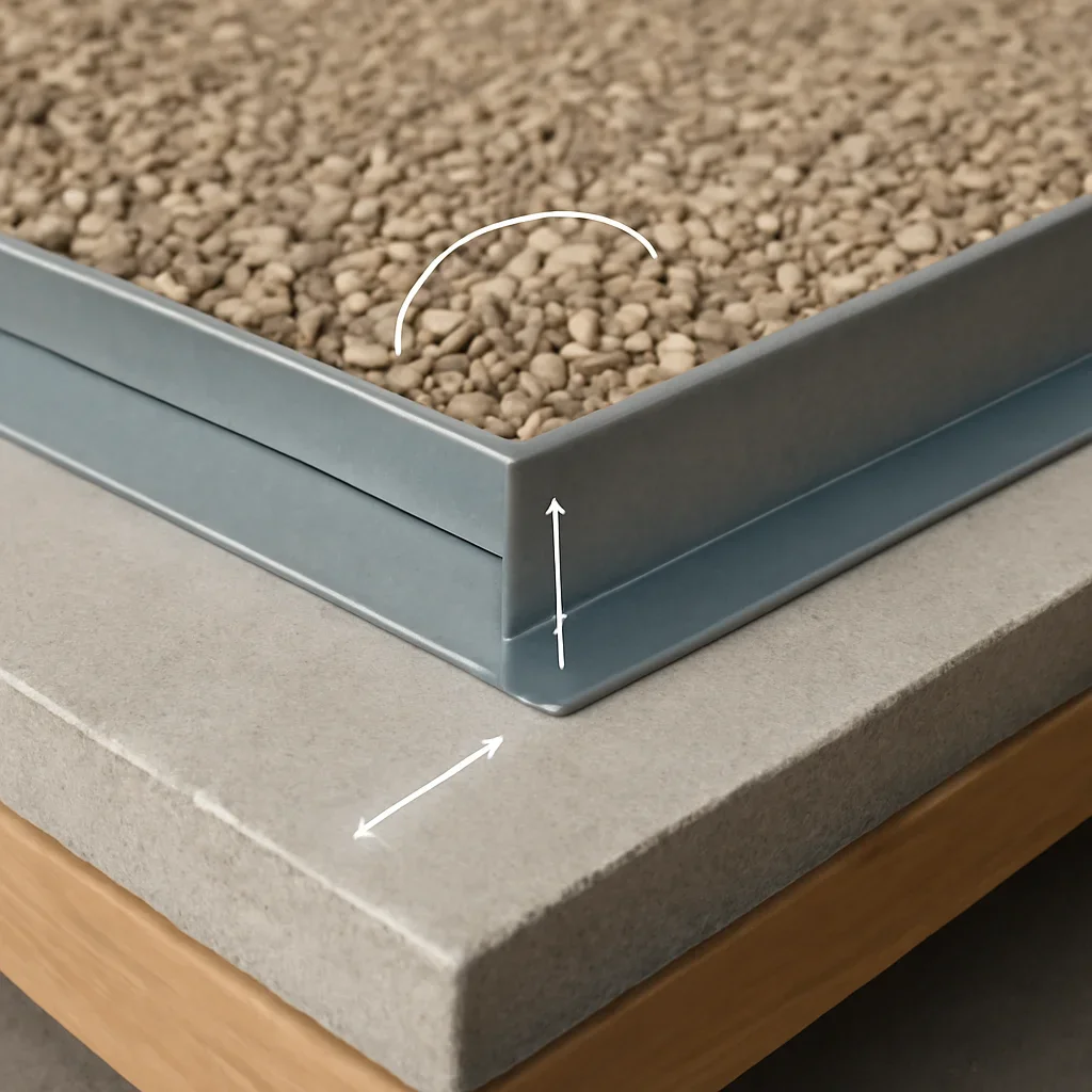Supporting visual for what is a gravel stop on a flat roof?