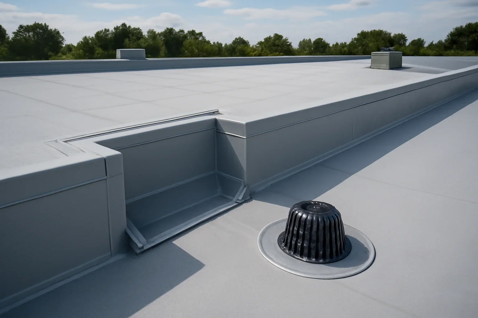Representative project scene for custom scupper & drainage package
