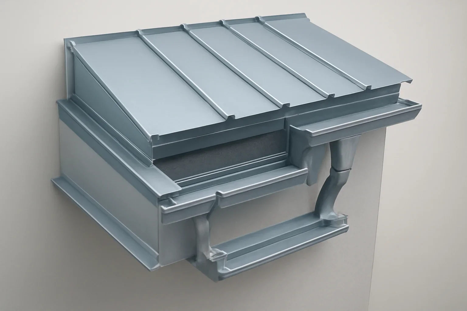 Representative commercial roofing sheet metal project package with edge and drainage details