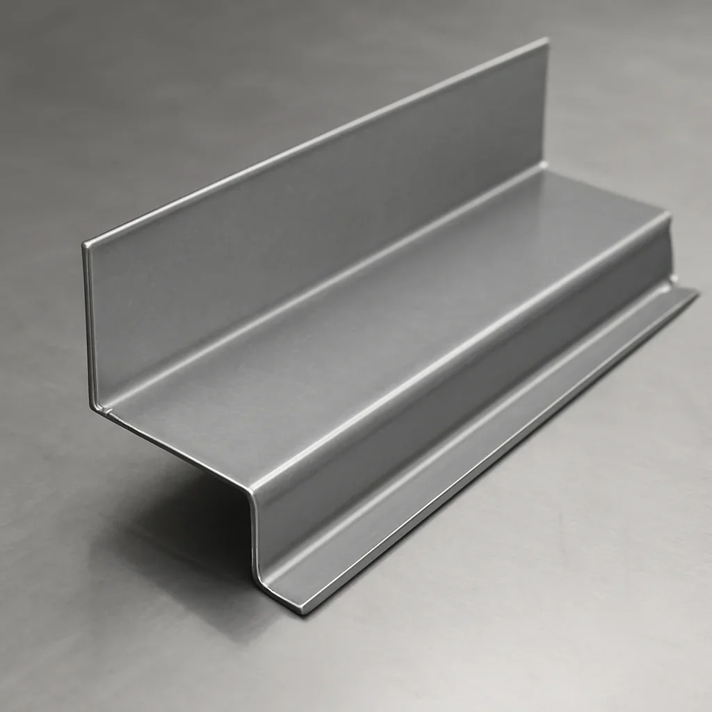 Close view of counterflashing profile and finish quality