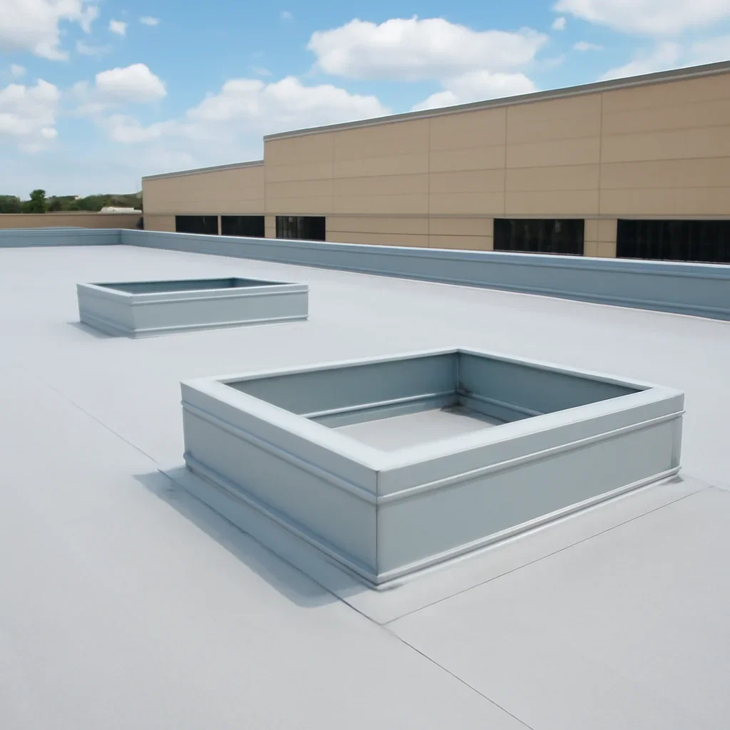 Roof Curbs installed as part of a finished roof edge condition
