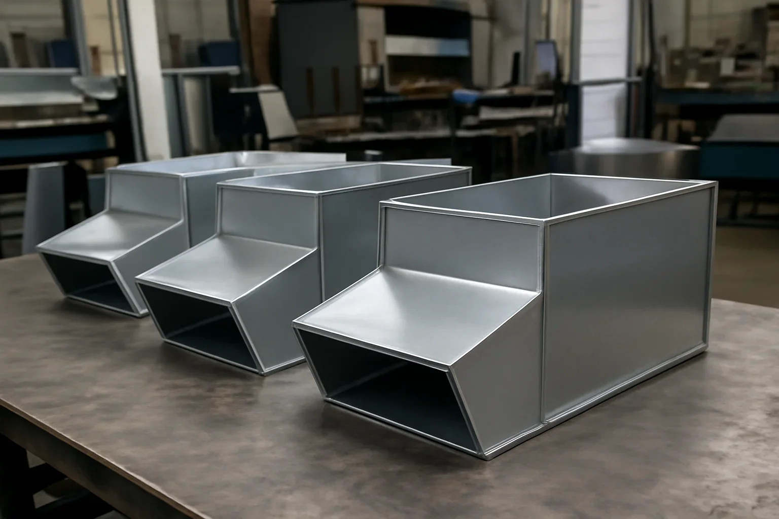 Scuppers fabricated for a commercial roofing project