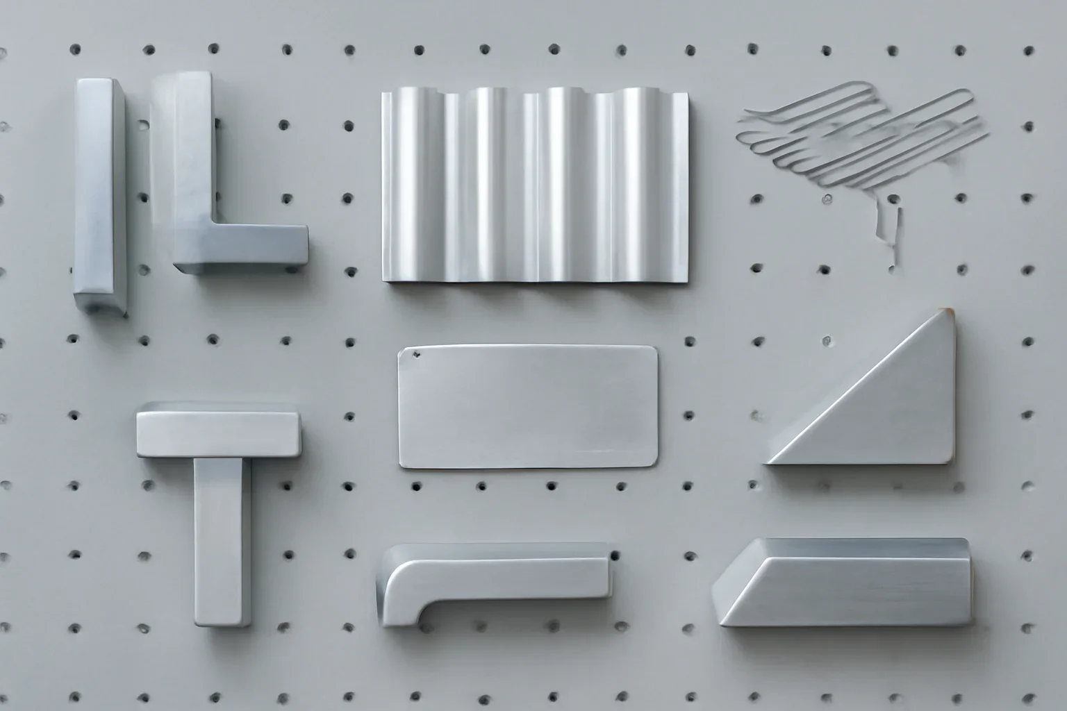 Aluminum Fabrication detail board with fabricated metal samples
