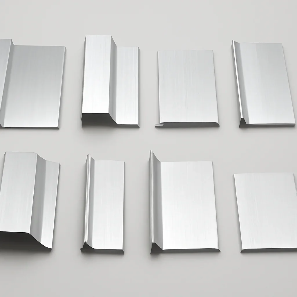 Roof edge metal samples matched to aluminum fabrication requirements