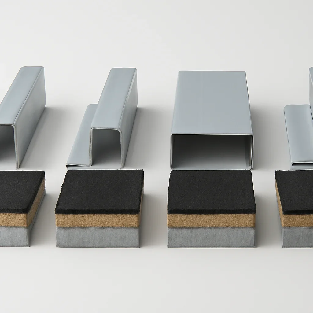 Roof edge metal samples matched to built-up roof systems requirements