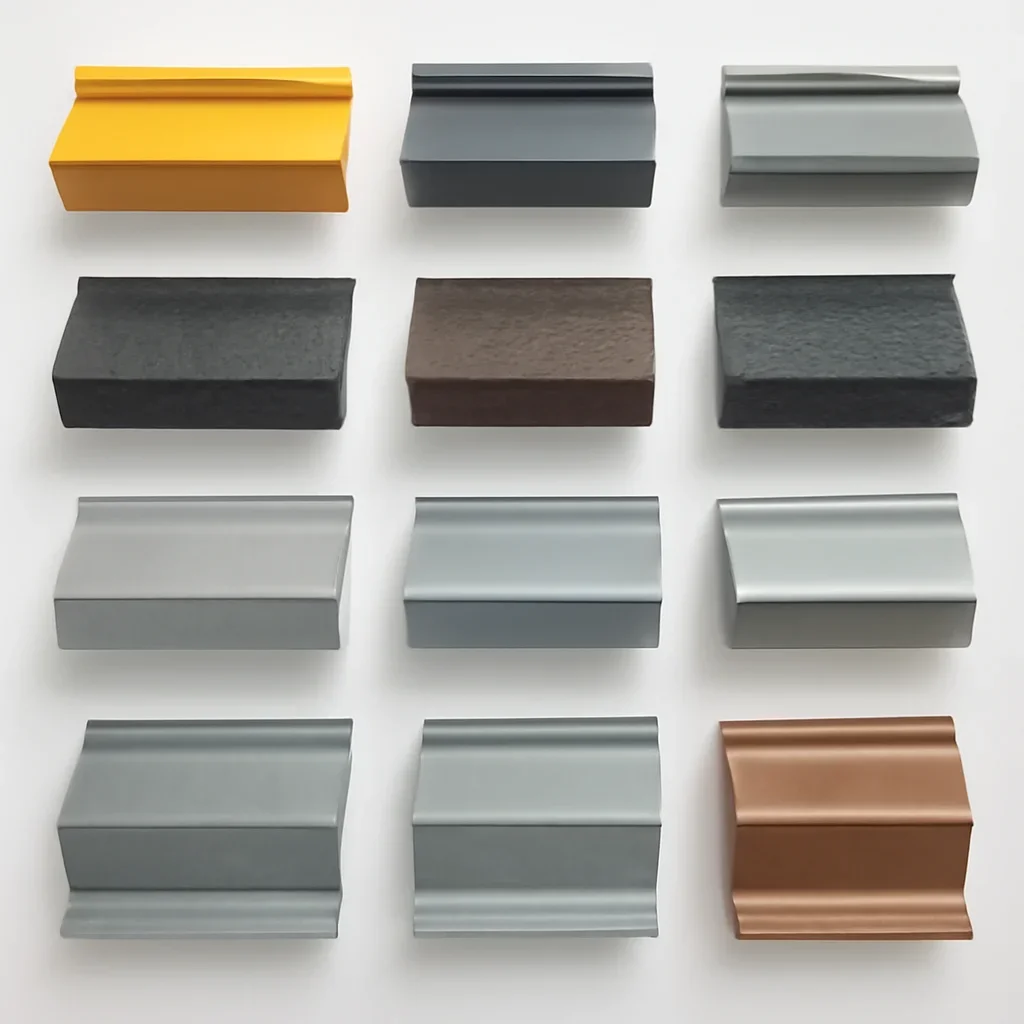 Fabricated roof edge samples grouped by roof system and material type