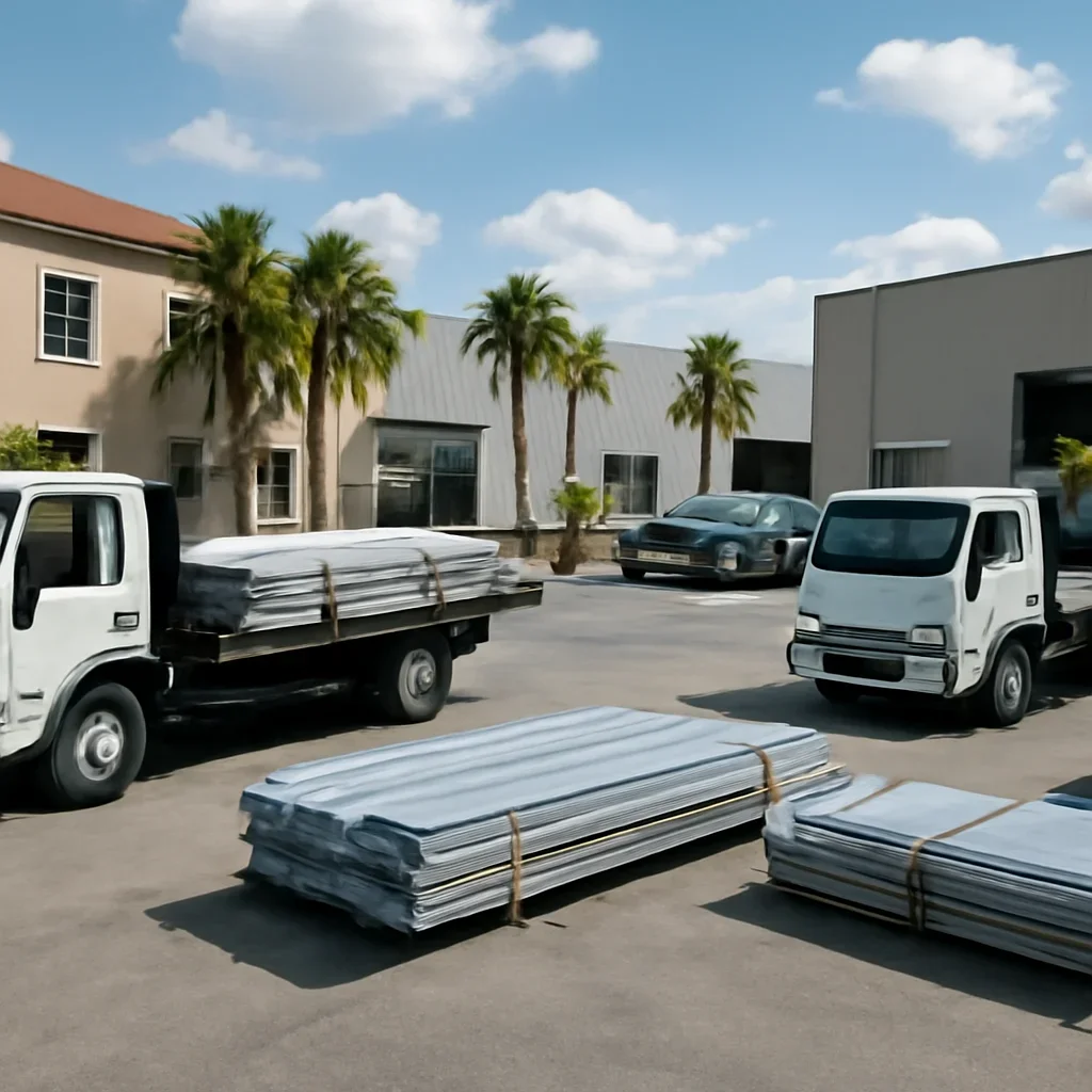Roof metal delivery and service coordination for multiple South Florida project locations