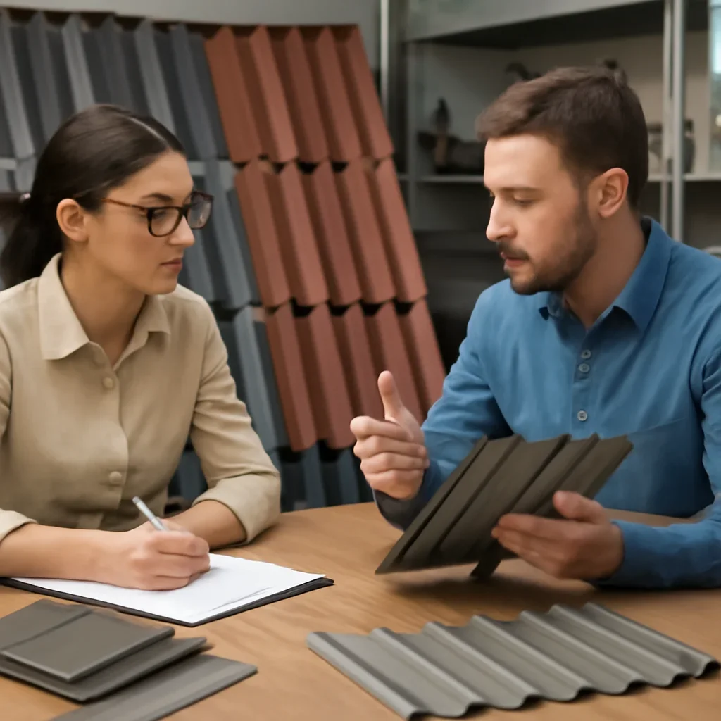 Roof metal quote and scheduling discussion tied to materials & gauges